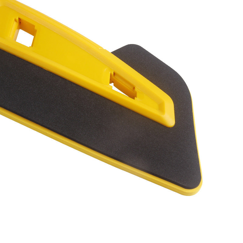 Close-up of the soft black EVA sponge snow shovel head