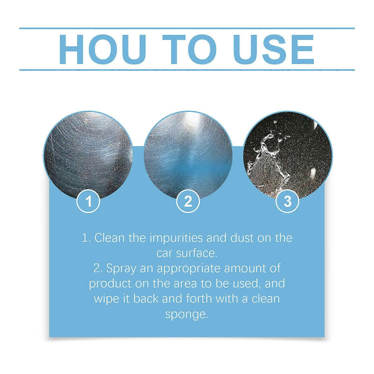 How to use ceramic detail spray: clean the surface, spray, wipe with a clean sponge