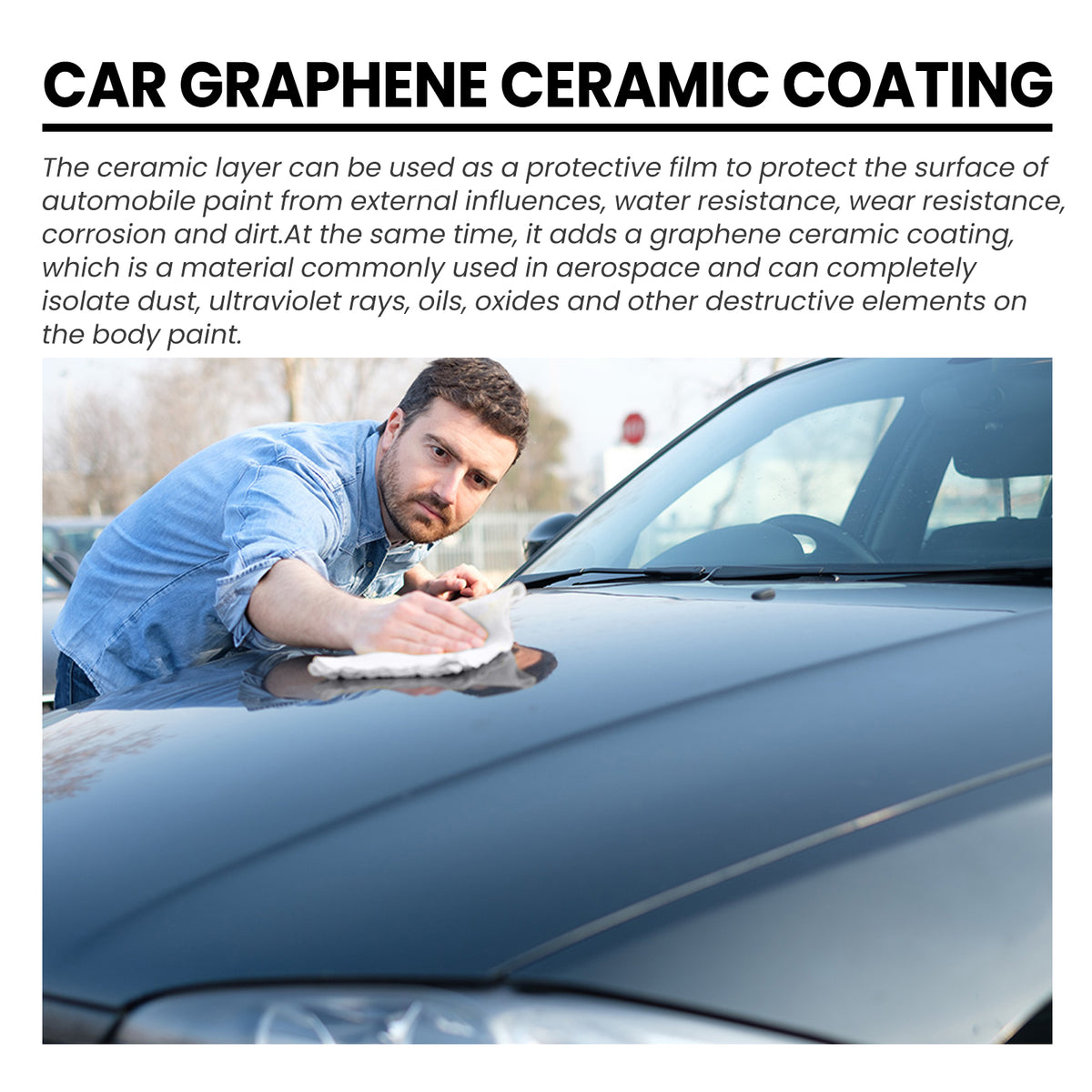Glossy car paint after graphene coating